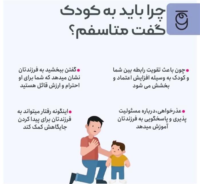 وقتی خطا  کردید اشکالی نداره به فرزندتان بگویید متاسفم.