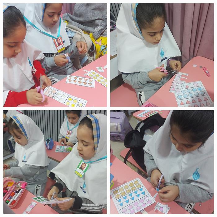 قیچی کاری و نقاشی با اشکال هندسی