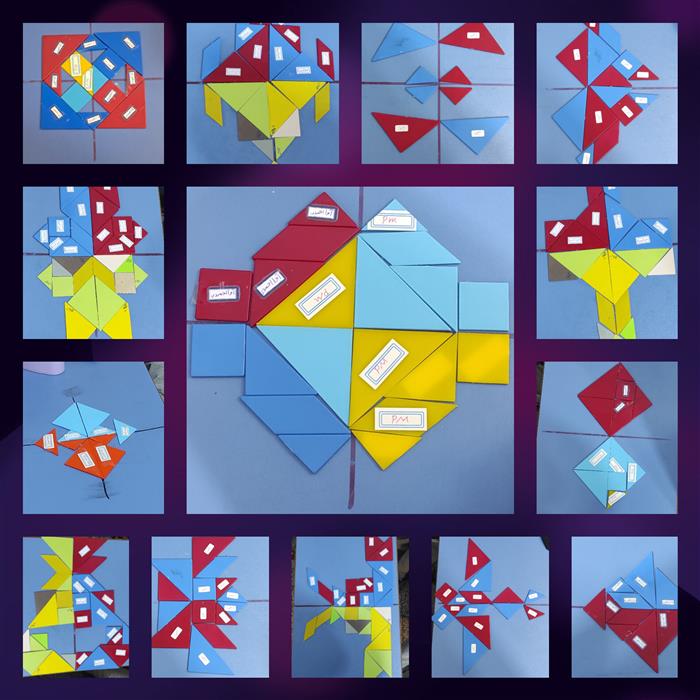 زنگ هوش..کار با تانگرام..تثبیت یادگیری در تقارن‌های دو تایی و چهارتایی