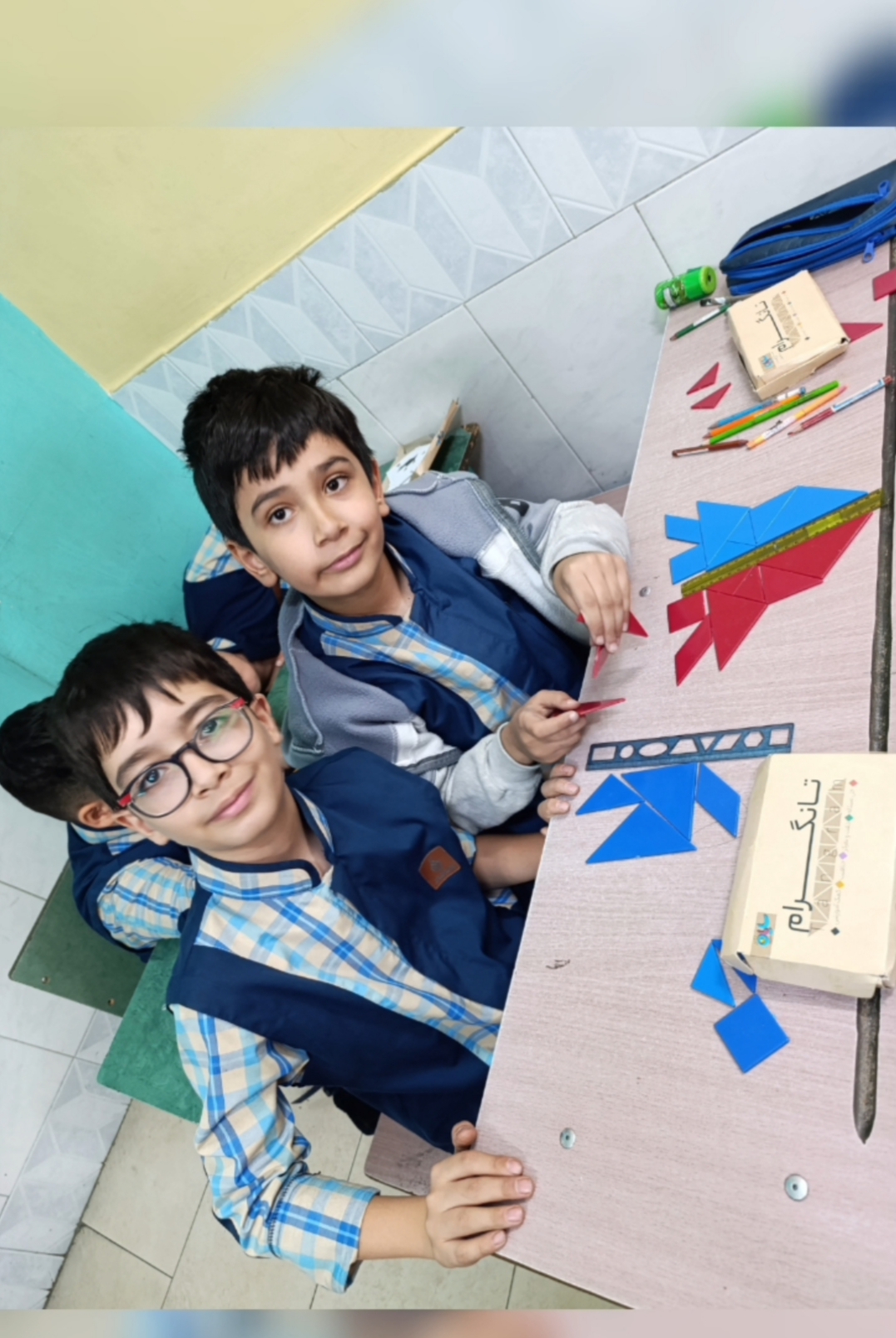 فعالیت زنگ هوش تانگرام تقارن دو تایی و چهارتایی